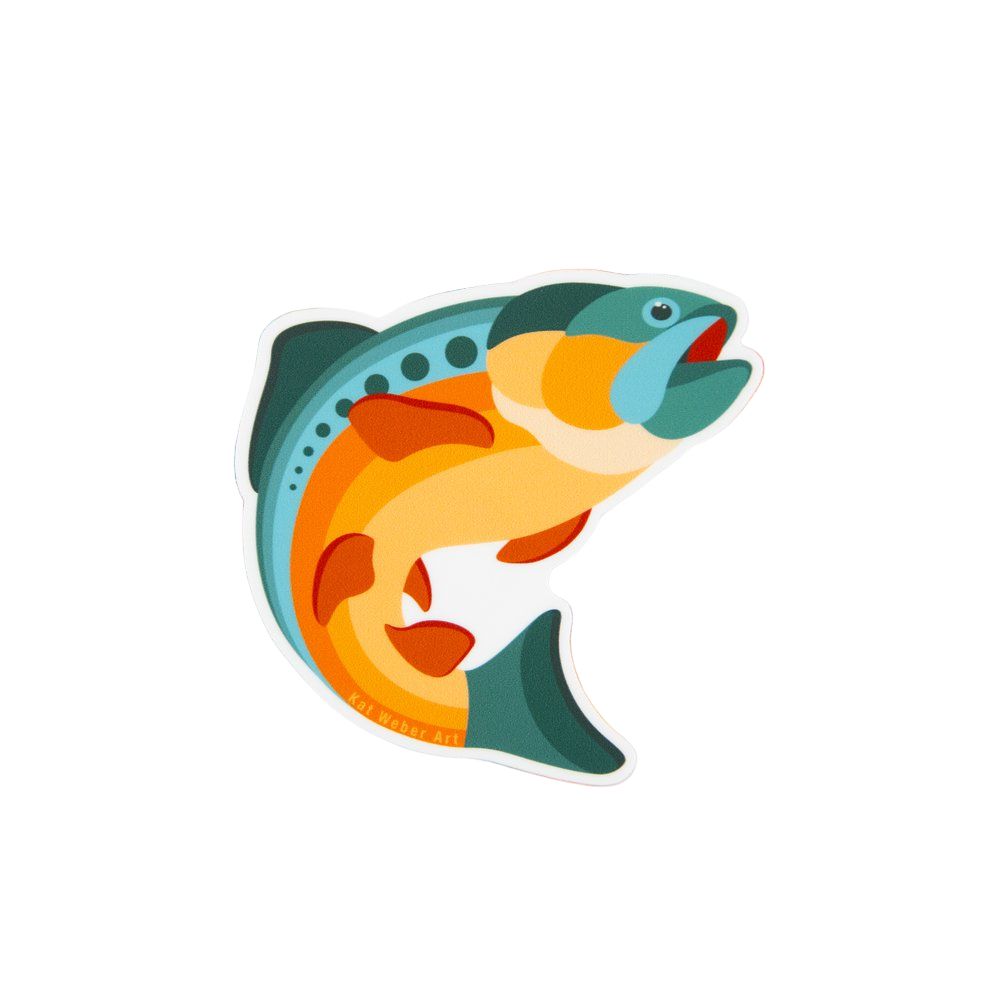 Vinyl Stickers by Kat Weber Art - Trout